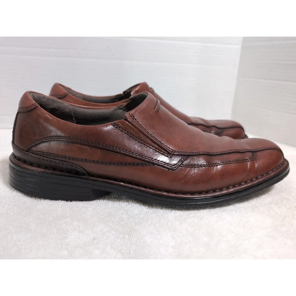 CLARKS BROWN LEATHER LOAFERS/DRESS SHOES SLIP ON MEN'S SIZE 9.5M #72554 GUC